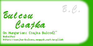 bulcsu csajka business card